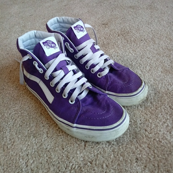 Vans Shoes | School High Tops Purple Euc | Poshmark